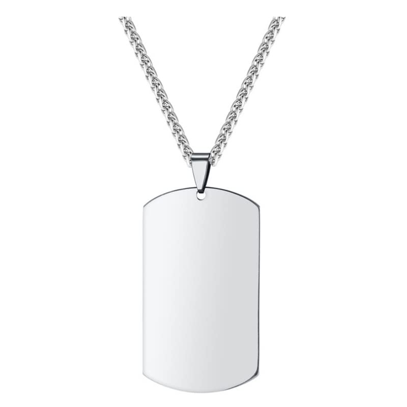 ZIBUYU Army Pendant for Men & Boys Stylish Plain Army Tag Pendant Chain Stainless Steel Pendant Necklace for Boys and Men - 1 ZIBUYU Army Pendant for Men & Boys Stylish Plain Army Tag Pendant Chain Stainless Steel Pendant Necklace for Boys and Men - 1